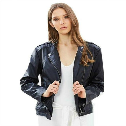 AVAILABLE SOON.Biker Jacket Plant Based Plastic Free Vegan Leather I EMMA