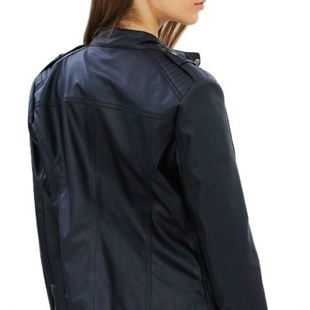 AVAILABLE SOON.Biker Jacket Plant Based Plastic Free Vegan Leather I EMMA