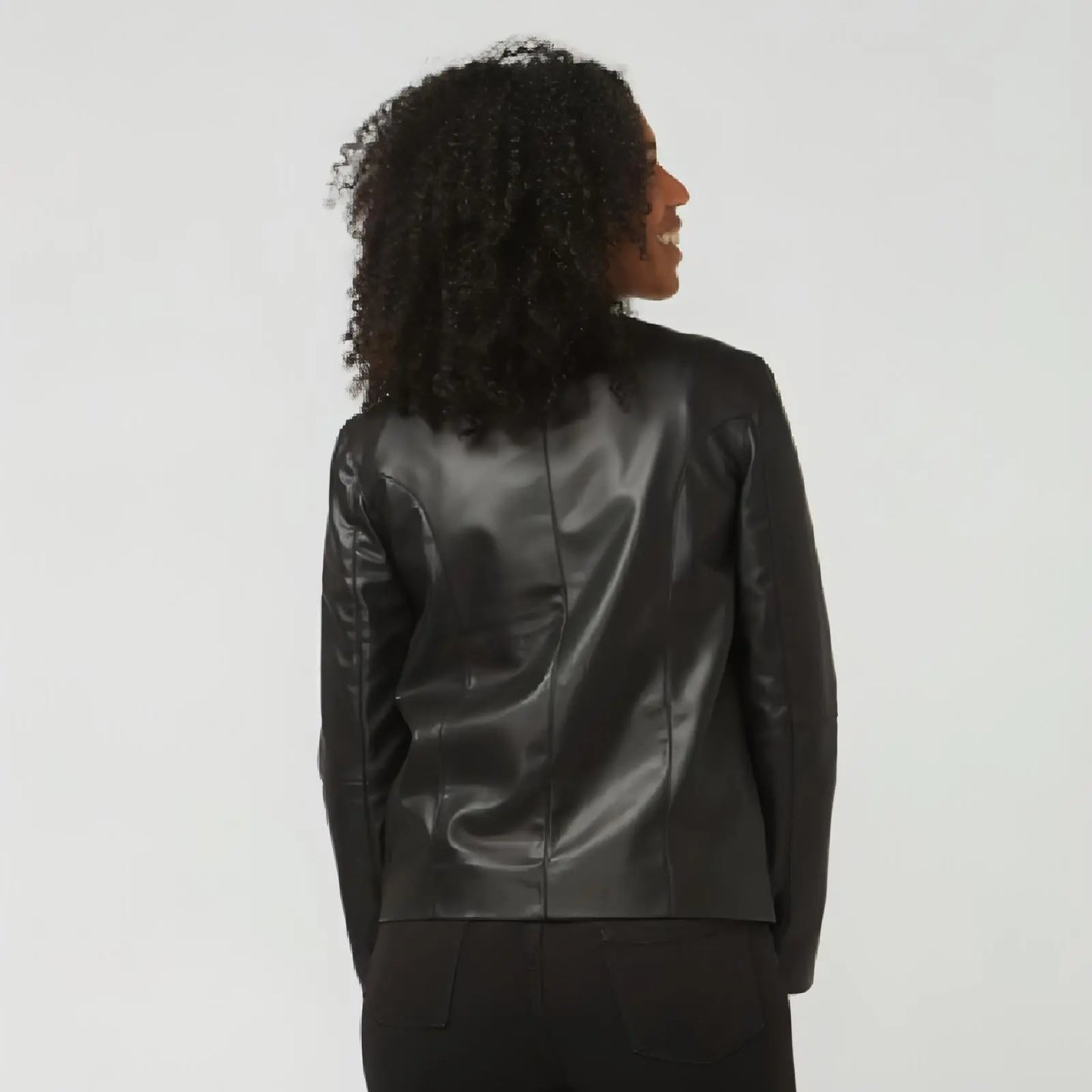 AVAILABLE SOON. Collarless Tomato LeatherJacket I MARIAN